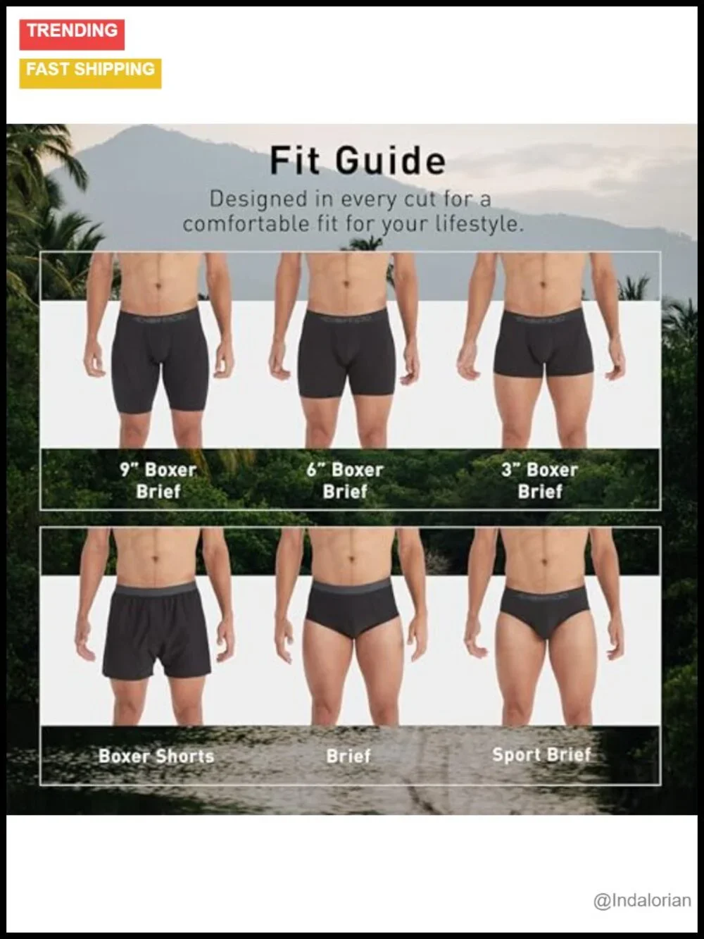 Men's Travel Boxer Underwear Breathable Nylon Blend Medium